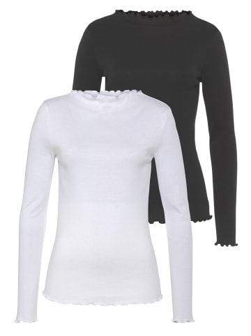FLASHLIGHTS Langarmshirt in schwarz, weiß