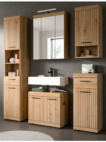 Inn.Furn Badmöbel-Set in Eiche Artisan 164 cm 5-teilig, Badezimmer mit viel Stauraum