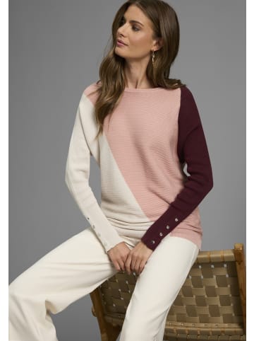 Laura Scott Fledermauspullover in rot rosa gestreift