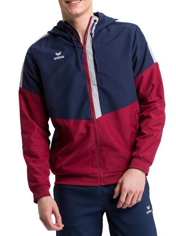 erima Squad Tracktop Trainingsjacke mit Kapuze in new navy/bordeaux/silver grey