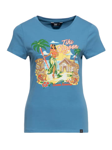 Queen Kerosin Queen Kerosin Print T-Shirt Tiki Lagoon in sky