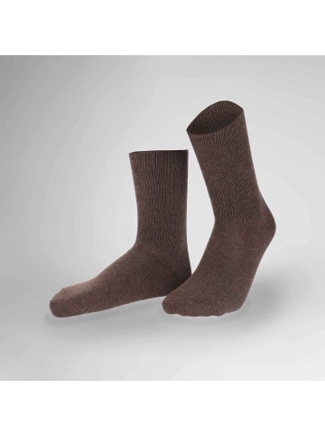 Hudson Socken Relax Soft druckfreier Bund in Brownmel.
