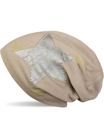 styleBREAKER Feinstrick Beanie Mütze in Beige