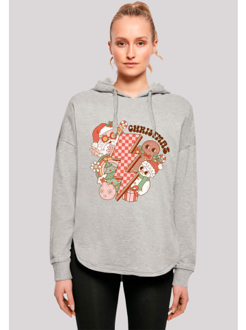F4NT4STIC Oversized Hoodie Groovy Weihnachten Flash Cozy Vibes in grau