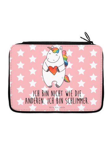Mr. & Mrs. Panda Bleistiftetui Einhorn Herz mit Spruch in Rot Pastell