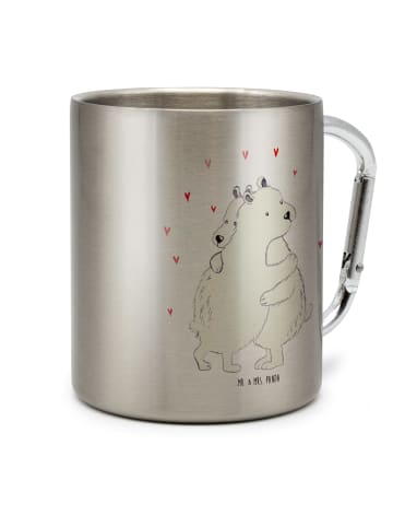 Mr. & Mrs. Panda Tasse Eisbär Umarmen ohne Spruch in Silber