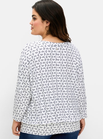 sheego 3/4-Arm-Shirt in ecru-gemustert