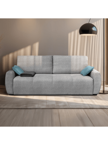 CALICOSY Schlafsofa Alba in Grau - (W) 246 x (H) 76 x (L) 112 cm