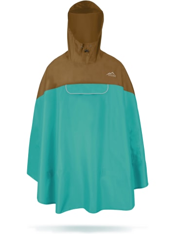 Normani Outdoor Sports Unisex Regenponcho wasserdicht Cherrapunji in Braun/Petrol