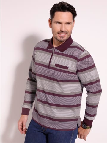 Sieh an! Poloshirt in burgund-taupe-gestreift