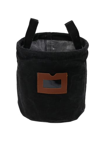 Home&Styling Collection Materialkorb mit Fenster und Griffen in Schwarz, Ø 16 cm