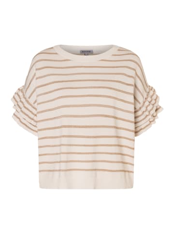 More & More weiter Glanzstreifen- Pullover, Volantärmel in knitted stripe gold lurex