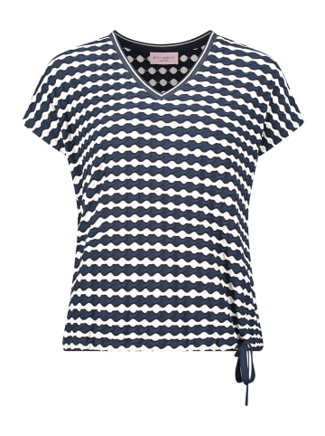 Betty Barclay Casual-Shirt mit Tunnelzug in Dunkelblau/Weiß