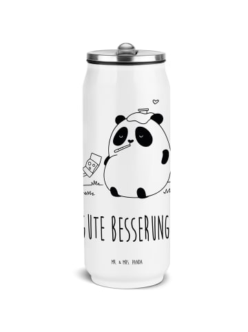 Mr. & Mrs. Panda Trinkflasche Edelstahl Panda Gute Besserung mit... in Weiß