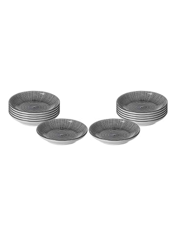 Ritzenhoff & Breker 12er Set Dipschalen Takeo Stripes ø 10 cm in schwarz-weiß