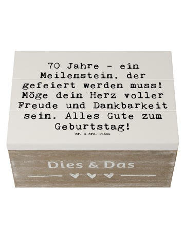 Mr. & Mrs. Panda Box mit Deckel Spruch 70. Geburtstag Meilenstei... in Weiß
