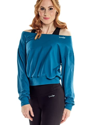 Winshape Functional Light and Soft Cropped Long Sleeve Top LS003LS in teal green