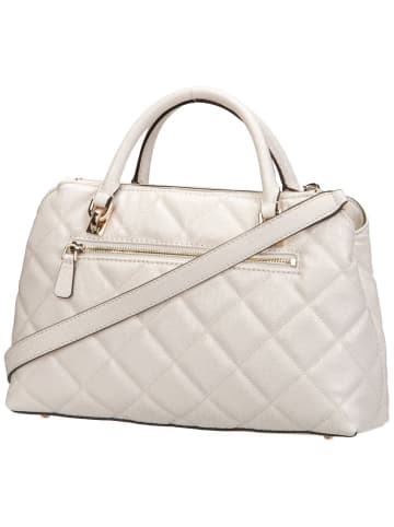 Guess Handtasche Libby 2 Comp Satchel in Off White
