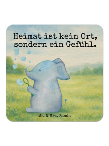 Mr. & Mrs. Panda Bierdeckel Elefant Seifenblasen Design mit Spruch in Weiß
