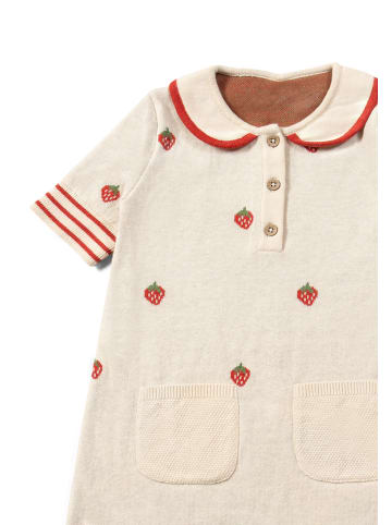 Little Green Radicals Strickkragenkleid in Creme