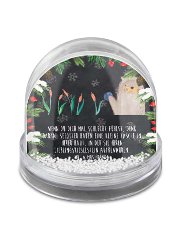 Mr. & Mrs. Panda Schneekugel Weihnachten Otter Stein mit Spruch in Kreidetafel
