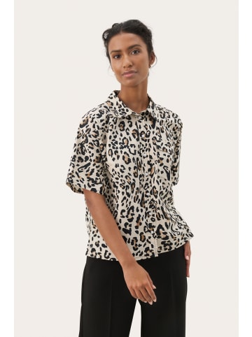 PART TWO Hemd kurzarm TimianPW Gerade Passform in Nature Leopard Print