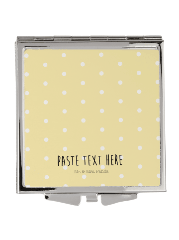 Mr. & Mrs. Panda Handtaschenspiegel quadratisch Igel Seilhüpfen ... in Gelb Pastell
