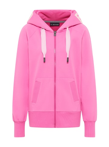 ELBSAND Zip-Jacke mit Kapuze Kelda in Magenta Sky