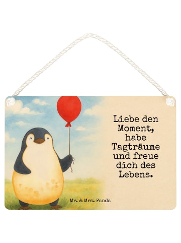 Mr. & Mrs. Panda Deko Schild Pinguin Luftballon Design mit Spruch in Weiß