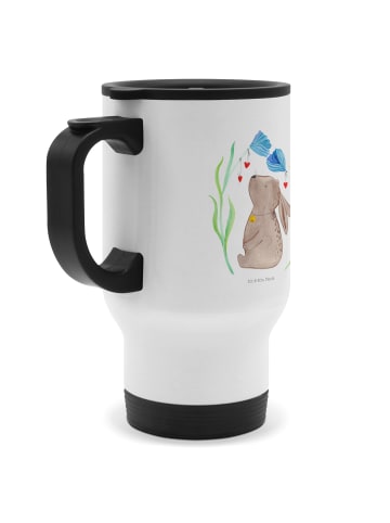 Mr. & Mrs. Panda Thermosbecher Hase Blume ohne Spruch in Weiß