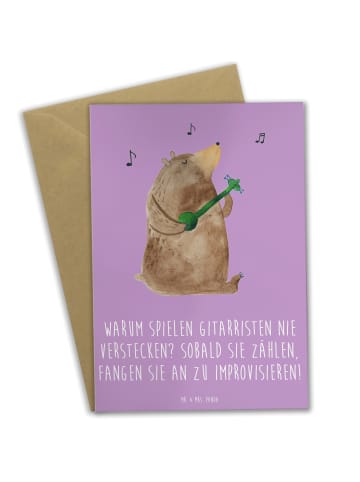 Mr. & Mrs. Panda Beileidskarte Gitarre Improvisation mit Spruch in Lavendeltraum
