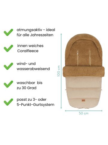 fillikid Winterfußsack Atlas Cord Exklusiv in Natur
