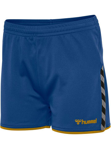 Hummel Poly Shorts Frauen Hmlauthentic Poly Shorts Woman in TRUE BLUE/SPORTS YELLOW