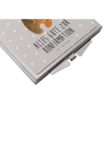 Mr. & Mrs. Panda Taschenspiegel Bär Konfirmation mit Spruch in Grau Pastell