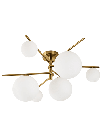 Beliani Deckenleuchten ISAR in Gold/Weiß - (W) 73 x (H) 34 x (L) 18 cm