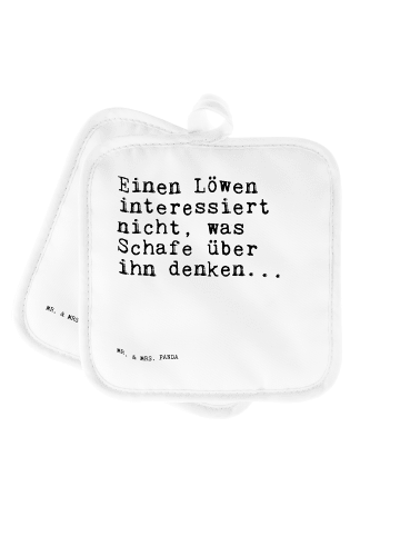 Mr. & Mrs. Panda Topfuntersetzer Einen Löwen interessiert nicht,... in Weiß