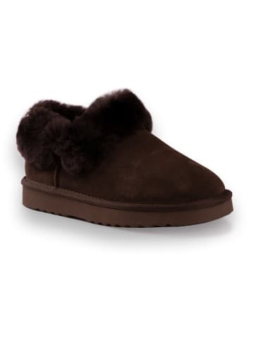 Aus Wooli Slipper Coogee in Chocolate