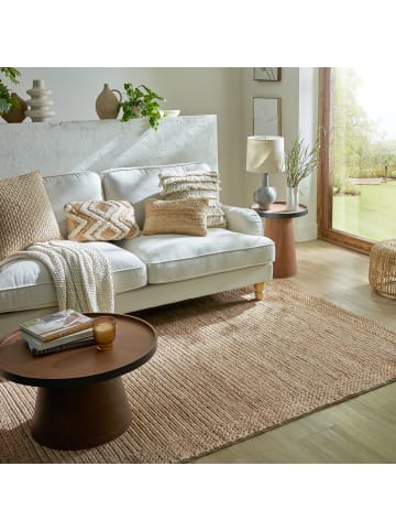 KADIMA DESIGN Teppich Kurzflor Flechtoptik Muster, Struktur, Flur in Natur