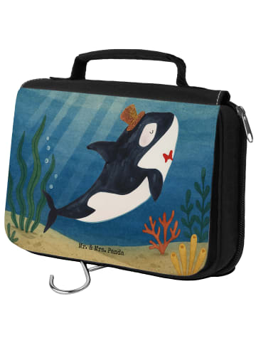 Mr. & Mrs. Panda Schminktasche Orca Zylinder Design ohne Spruch in Weiß