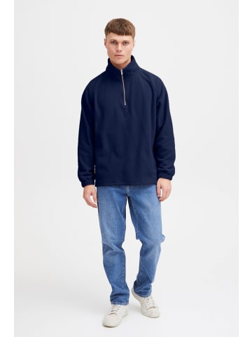 !SOLID Jeansbluse SDIbrahim 21108131 basic Fleecetroyer mit Stickerei in Blau