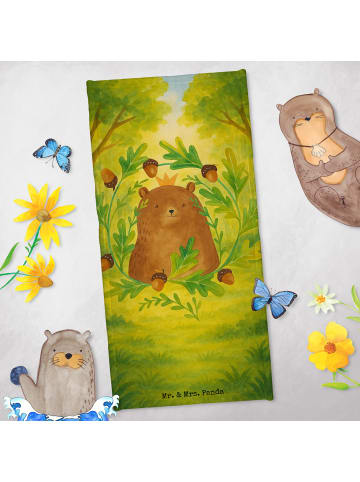 Mr. & Mrs. Panda Duschtuch Bär König Design ohne Spruch in Weiß