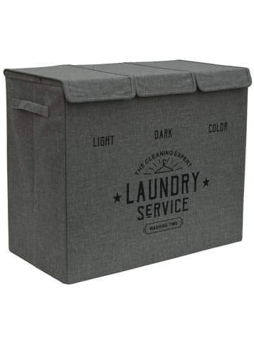 DuneDesign 3 Fächer Wäschekorb Fabric Fresh anthrazit