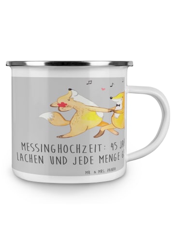 Mr. & Mrs. Panda Emaille Tasse 45. Hochzeitstag Messinghochzeit ... in Heather Grey
