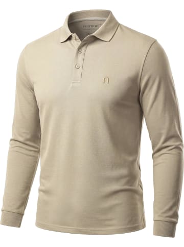 normani Herren Langarm Poloshirt Lyroe in Beige