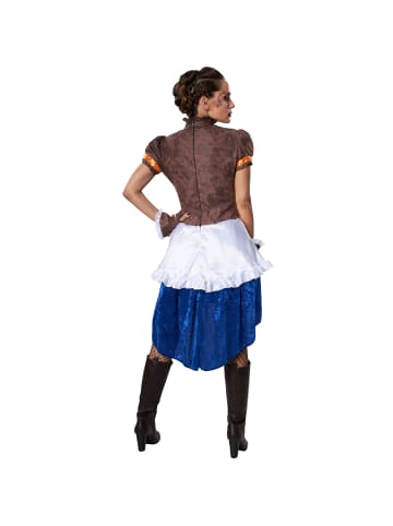 tectake Farbenfrohes Kleid mit kurzen Ärmeln, blau