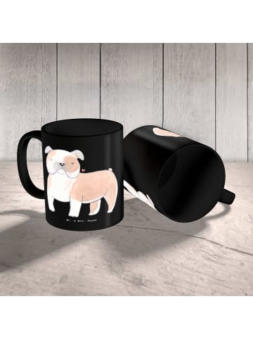 Mr. & Mrs. Panda Kaffeetasse Englische Bulldogge Freunde mit Spruch in Schwarz