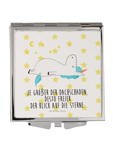 Mr. & Mrs. Panda Schminkspiegel Einhorn Sternenhimmel mit Spruch in Weiß