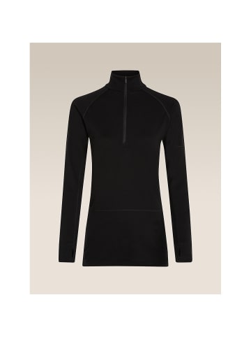 icebreaker Unterhemd Wo Merino 200 ZoneKnit LS Half in Schwarz01113