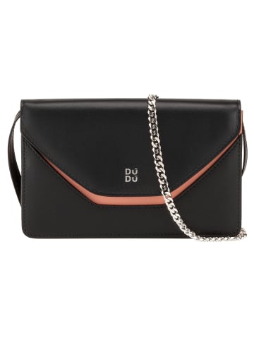 DuDu Umhängetasche Leder 19 cm in black