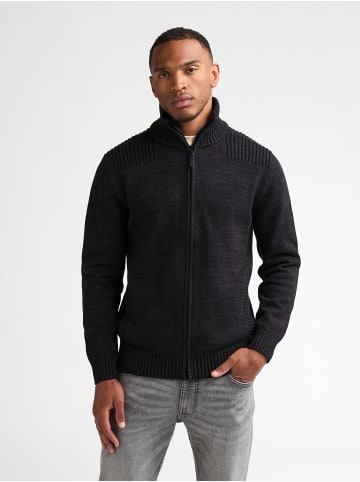 Petrol Industries Melierte Strickjacke aus Baumwolle mit Reißverschluss millford in Schwarz
